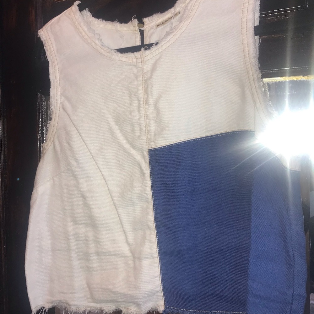 Anthropologie Holding Horses Denim Tank Top